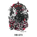 Vintage owl crown temporary tattoo sticker for men and women waterproof body art design - HB-673 / 210*148mm