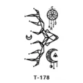 Sticker de tatouage temporaire tête de cerf géométrique avec design minimaliste noir. - T-178 / 60x105mm
