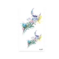Watercolor moon floral temporary tattoo sticker waterproof body art design for women kids - Watercolor Moon Floral Style (K-047)