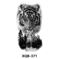 Sticker de tatouage temporaire noir et blanc tigre forêt étanche pour art corporel bras. - Tigre et Forêt (XQB-371)