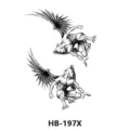 Temporary tattoo sticker waterproof black gothic gargoyle demon wing body art design model HB-197X - HB-197X / 210*148mm