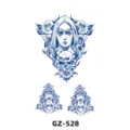 Feuille d'autocollants de tatouage semi-permanent aux motifs de crâne et de roses gothiques. - GZ-528 / 180X110MM