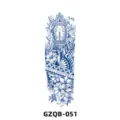 Herbal juice full arm temporary tattoo sticker with vintage lantern and tribal floral totem. - Palace Lantern and Lily (GZQB-051)