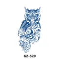 Stylo autocollant de tatouage hibou tribal semi-permanent aux herbes, art corporel étanche. - GZ-529 / 180X110MM