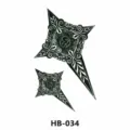 Waterproof temporary tattoo sticker with gothic star tribal design for arms and body. - 210*148mm / Four-Pointed Star Totem (HB-034)