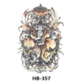 Waterproof temporary tattoo sticker featuring artistic deity and koi fish design, perfect for arm. - HB-357