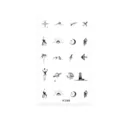 Waterproof temporary tattoo sheet with minimalist geometric and nature designs for body art. - Mini Tattoo Style (K-049)