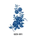 Adesivo per tatuaggio temporaneo floreale blu, elegante design di vite di peonia per la decorazione. - Stile Viti Floreali (GZX-091)