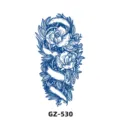 Autocollant de tatouage de jus semi-permanent aux herbes rose bleue bras floral faux tatouage - GZ-530 / 180X110MM
