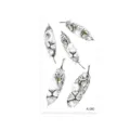 Temporary tattoo sticker featuring artistic feather and wild cat face sketches with colorful eyes. - Lion Feather Style (K-050)