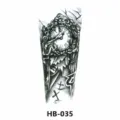 Temporary arm tattoo sticker black Gothic clock cross design waterproof body art decal - 210*148mm / Gothic Clock Cross (HB-035)