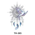 Colorful swallow mandala temporary tattoo sticker waterproof body art floral arm decal - TH-265 / 210*148mm