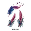 Waterproof temporary tattoo sticker featuring colorful feathers, cute bows and flying birds. - HB-200 / 210*148mm