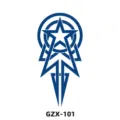 Adesivo per tatuaggio temporaneo stella geometrica blu design impermeabile GZX-101 - Stile Stella Geometrica (GZX-101)