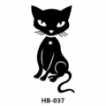 Black cat temporary tattoo sticker, cute animal waterproof body art sticker design variant. - 210*148mm / Cat Starry Sky (HB-037)
