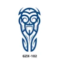 Design di adesivo per tatuaggio temporaneo totem tribale blu, arte corporea impermeabile. - Stile Geometrico Tribale (GZX-102)