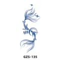 Adesivo tatuaggio temporaneo succo erbe, variante design pesce luna blu. Body art. - GZS-135