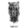 Autocollant de tatouage guerrier tigre noir et blanc imperméable durable bras art corporel - Guerrier Tigre (XQB-377)