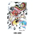 Japanese style dragon temporary tattoo sticker colorful half sleeve body art waterproof - HB-680 / 210*148mm