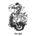 Adesivo per tatuaggio temporaneo impermeabile mezzo braccio con tigre e teschio TH-403. - 210*148mm / Tiger Skull Design (TH-403)