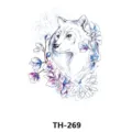 Colorful wolf orchid temporary tattoo sticker body art waterproof fake design for women - TH-269 / 210*148mm