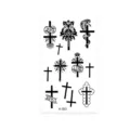 Black white cross temporary tattoo sticker sheet waterproof fake body art flash tattoos - Dark Cross Style (K-053)