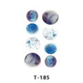 Feuille de tatouage temporaire planètes aquarelle lune bleue autocollant corporel étanche - T-185 / 60x105mm