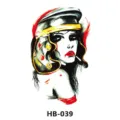 Waterproof temporary tattoo sticker for men and women, cool sketch art style design. - 210*148mm / Female Portrait (HB-039)