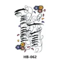 Floral temporary tattoo sticker with gothic calligraphy design, waterproof body art decal. - HB-062