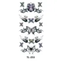 Hoja de pegatinas de tatuaje temporal de mariposa colorida para brazo mano decoración de arte corporal - TL-253