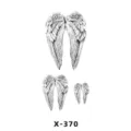 Angel wings temporary tattoo sticker, realistic black feather body art design for men and women. - Angel Wings (X-370)