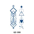 Autocollant de tatouage temporaire jus de plantes lignes géométriques design étanche - Style Lignes Géométriques (GZ-300)