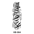 Tattoo sticker SKU variant, black and white floral arm art design with cool lettering graphic. - HB-064