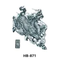 Waterproof temporary tattoo sticker with black and white Chinese mythical Qilin dragon design. - HB-871