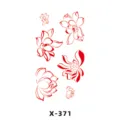 Red flower tattoo sticker variant, waterproof temporary body art transfer sticker for women. - Red Floral (X-371)