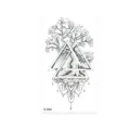 Autocollant de tatouage temporaire étanche avec arbre géométrique et design de mandala. - K-84 Arbre & Mandala