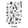 Fresh butterfly feather temporary tattoo sticker sheet waterproof body art design for women - TH-024 Pattern