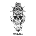 Black skull eye tattoo sticker waterproof temporary body art gothic flower totem design - Dark Skull Flower (XQB-208)