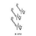 Minimalist star and cursive letter temporary tattoo sticker sheet for body art styling. - Stars & Letters (X-372)