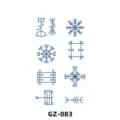 Feuille de sticker de tatouage temporaire semi-permanent avec motifs de staves runiques. - GZ-083