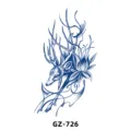 Herbal temporary tattoo sticker for men and women, blue deer and flower design, waterproof. - GZ-726