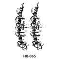 Gothic calligraphy temporary tattoo sticker, dark art body art decal HB-065 for arm decor. - HB-065