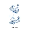 Herbal semi permanent juice tattoo sticker waterproof ocean whale tail bottle design SKU - Ocean Theme Style (GZ-309)