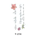 Fresh floral temporary tattoo sticker with cute English letters and rose design for fingers. - T-214