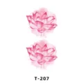 Pink watercolor lotus temporary tattoo sticker waterproof floral body art design. - T-207