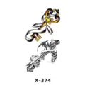 Temporary tattoo sticker sheet featuring ornate vintage key and gothic dagger designs. - Key & Sword (X-374)