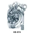 Waterproof temporary tattoo sticker with traditional oriental beast design for arm chest - HB-874