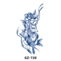 Herbal semi-permanent tattoo sticker featuring a delicate fox and rose floral design. - GZ-728