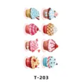 Jolies feuilles de tatouages temporaires cupcake, autocollants d'art corporel étanches pour enfants. - T-203