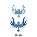 Herbal semi-permanent juice tattoo sticker with winged cross design, waterproof and stylish. - Cross Wings Style (GZ-304)